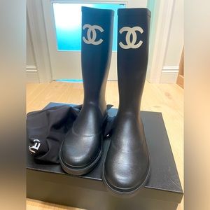Chanel rain boots
